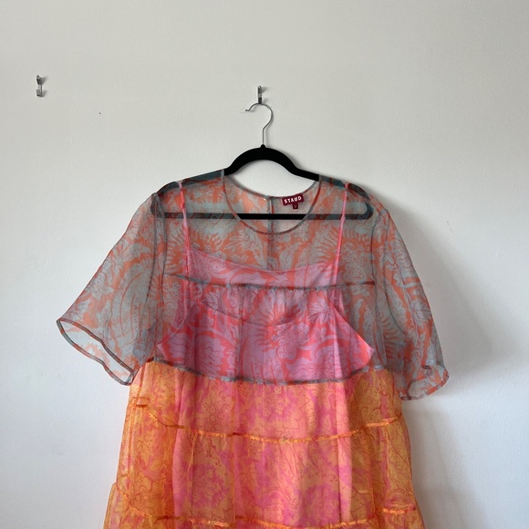 STAUD The Hyacinth Dress | Floral Wave Multi ES size 3X - Picture 7 of 13